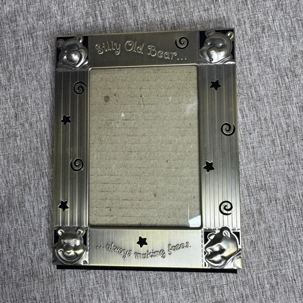 Disney Winnie the Pooh Silly Old Bear Antique Brass Metal Picture Frame 3